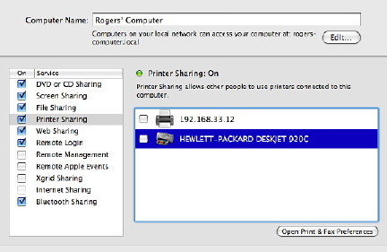 sharing printers