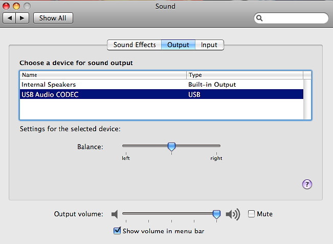 sound preferences