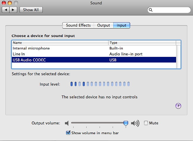 sound preferences