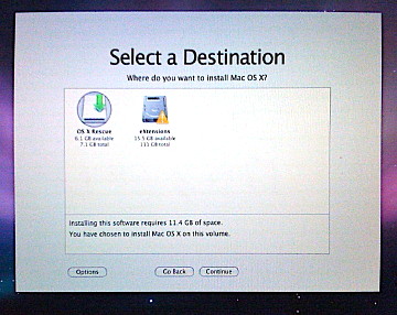 destination disk