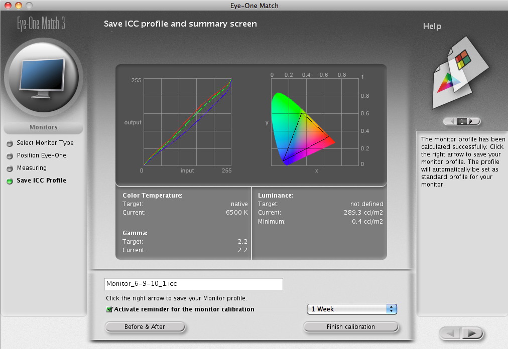 X-rite calibration