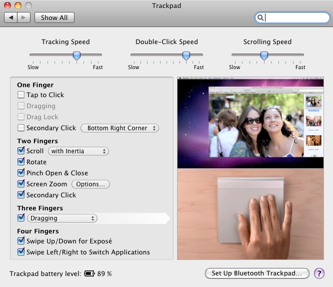 trackpad preferences