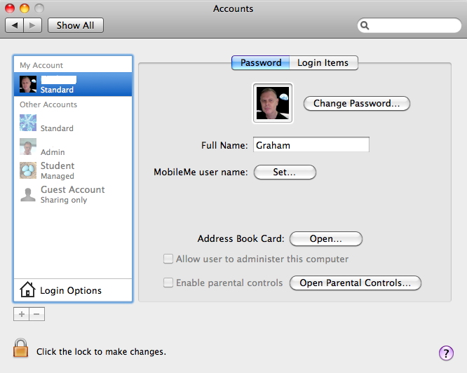 accounts preferences