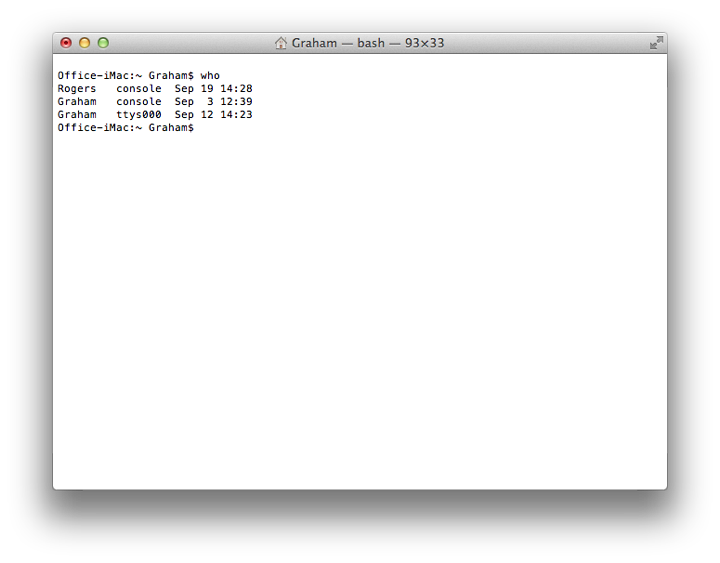 Terminal commands