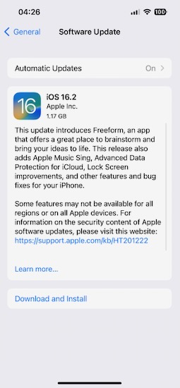 iOS update