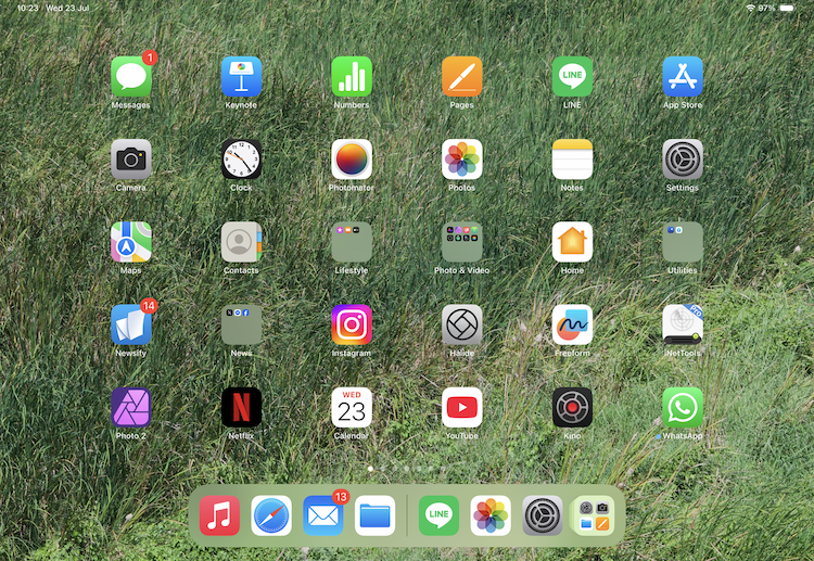 The Dock on the iPad