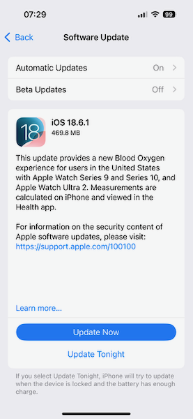 iOS update
