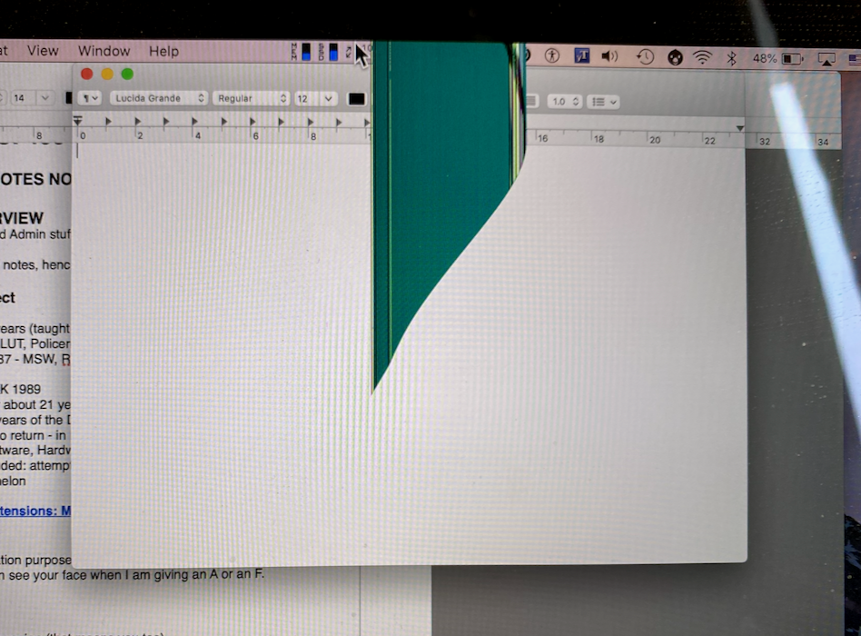 Damaged screen on MacBook Pro
