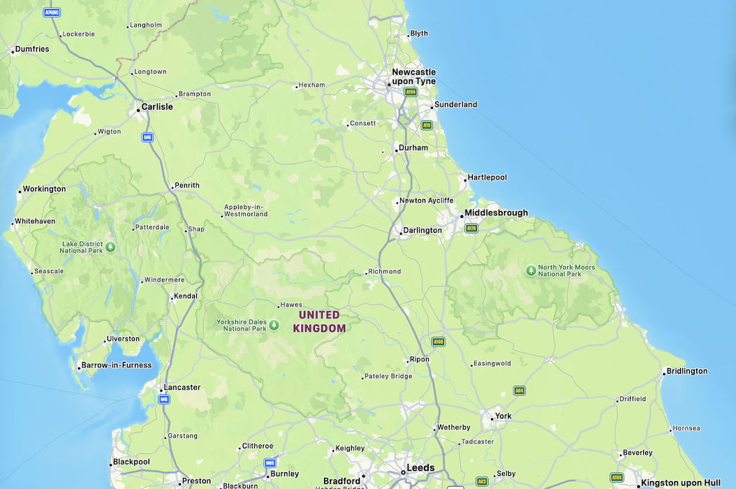 UK map showing Lockerbie