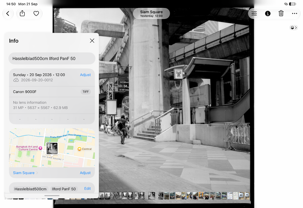 scanned on a Mac, kewords and location now available on iPad and iPhone
