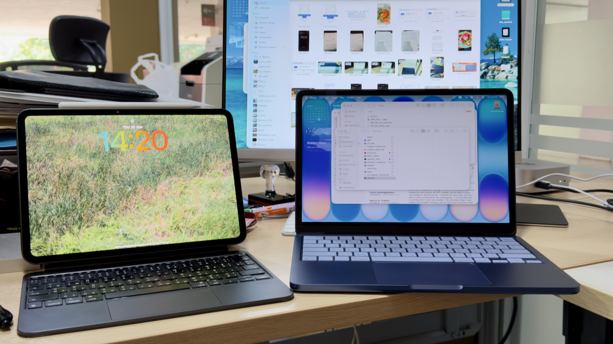 touchscreen iPad, vanilla MacBook Pro