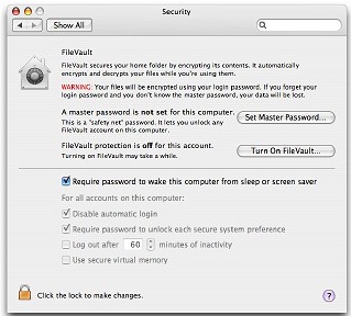 security preference